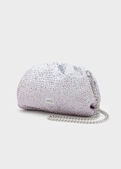 ASTRA BLUE CLUTCH WITH LILAC STONES
