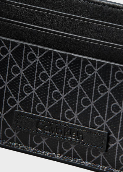 Card holder with all-over monogram logo