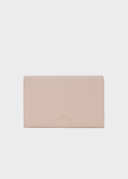 Clutch bag with shoulder strap and logo