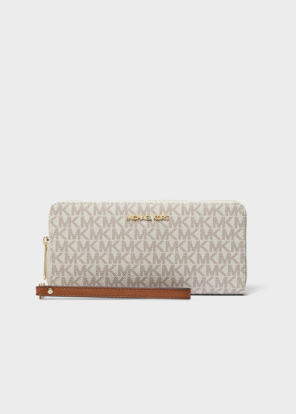 Portafogli con zip Jet Set Travel e logo all over