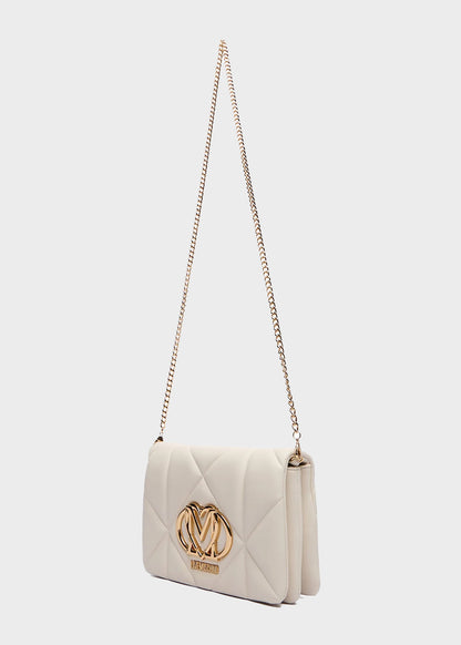 Borsa a tracolla con logo frontale