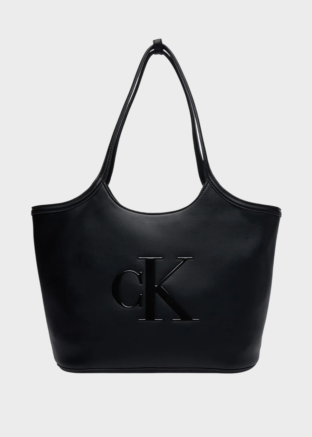 Borsa a spalla CK Shopper con logo frontale