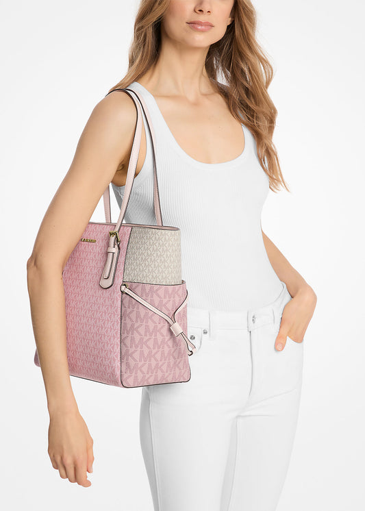 Borsa tote Voyager grande con stampa logo color block