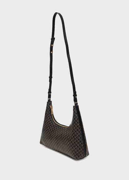 Shoulder bag with all-over monogram logo