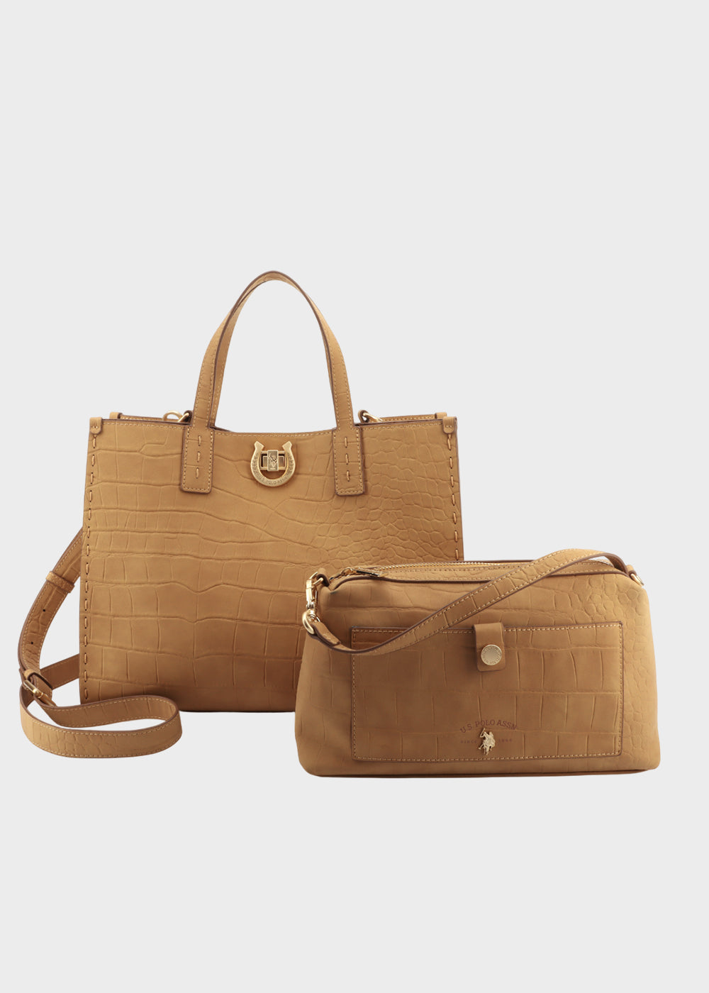 Borsa a mano Middleton D. con tracolla e borsa interna, effetto Croco