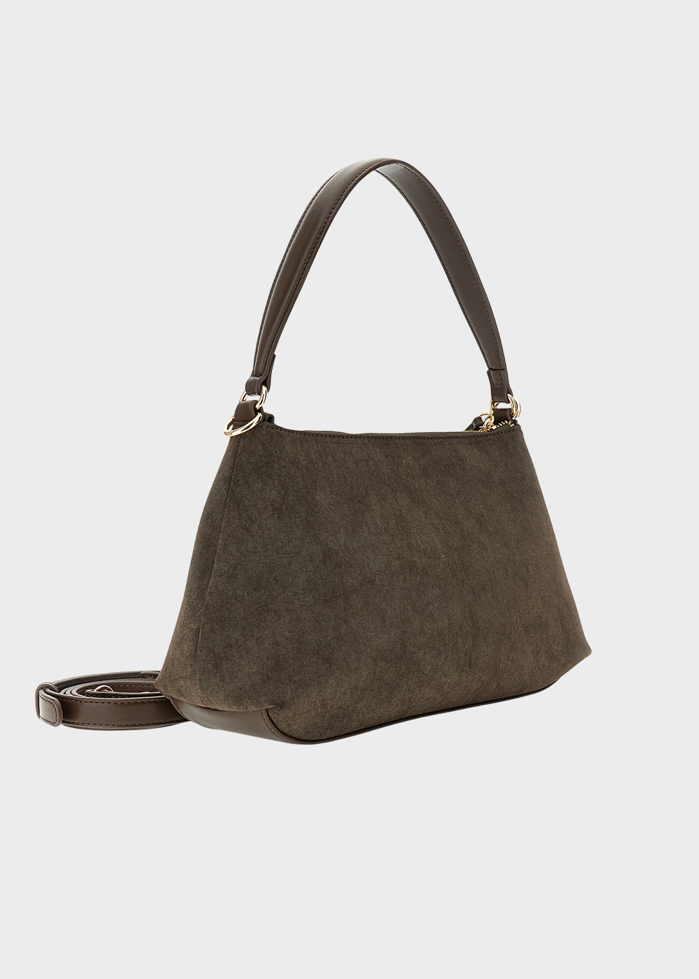 Borsa da spalla con tracolla in effetto camoscio-3