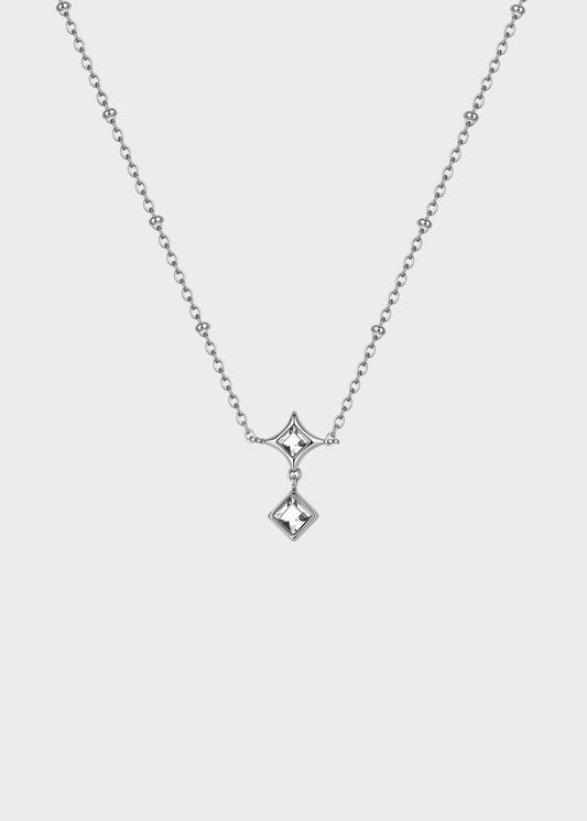 Collana Luce girocollo in acciaio con pietre pendenti