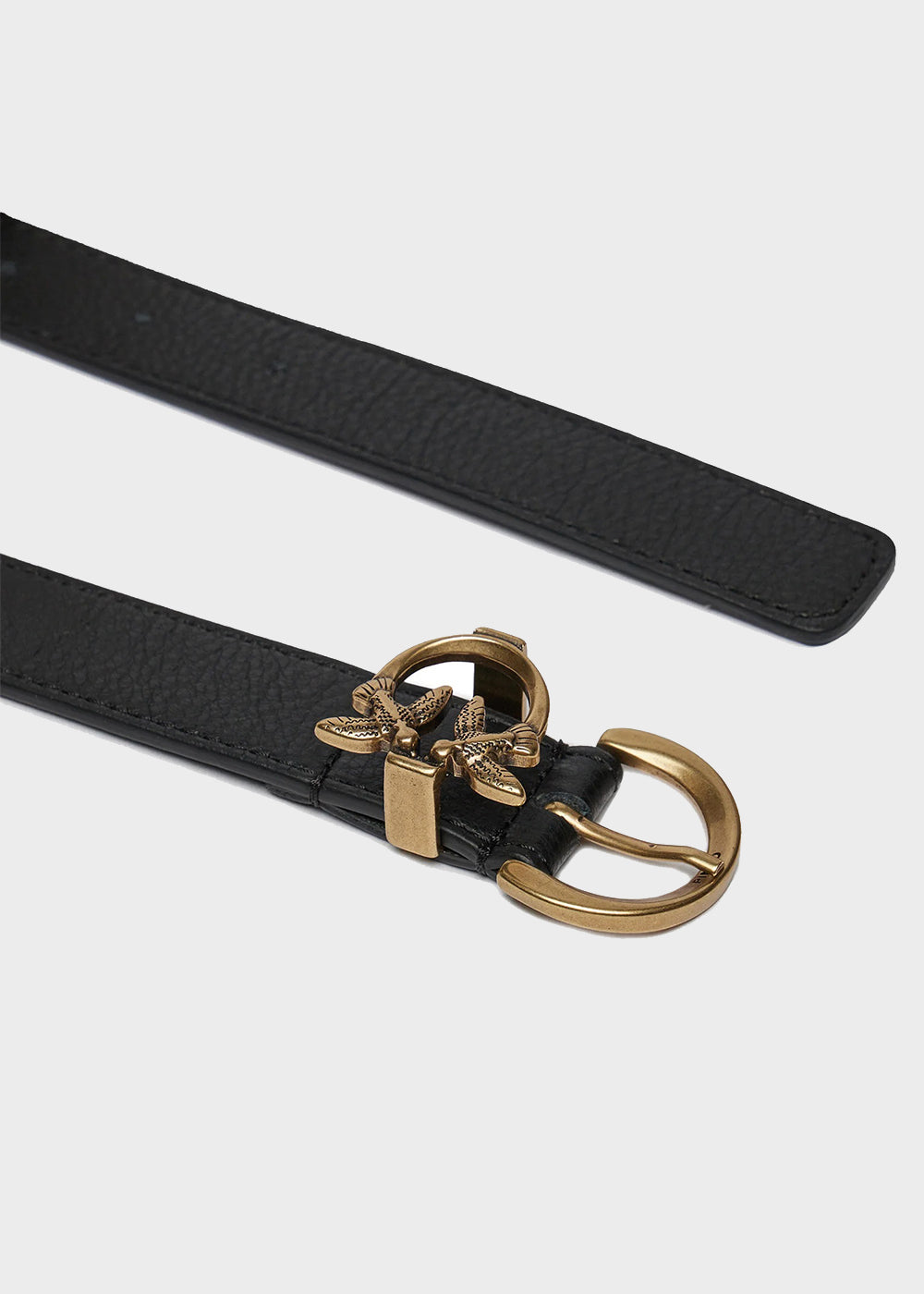 2.5 cm Love Birds Detail Tumbled Leather Belt