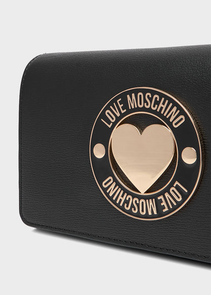 Shoulder bag with logo and heart on the front
