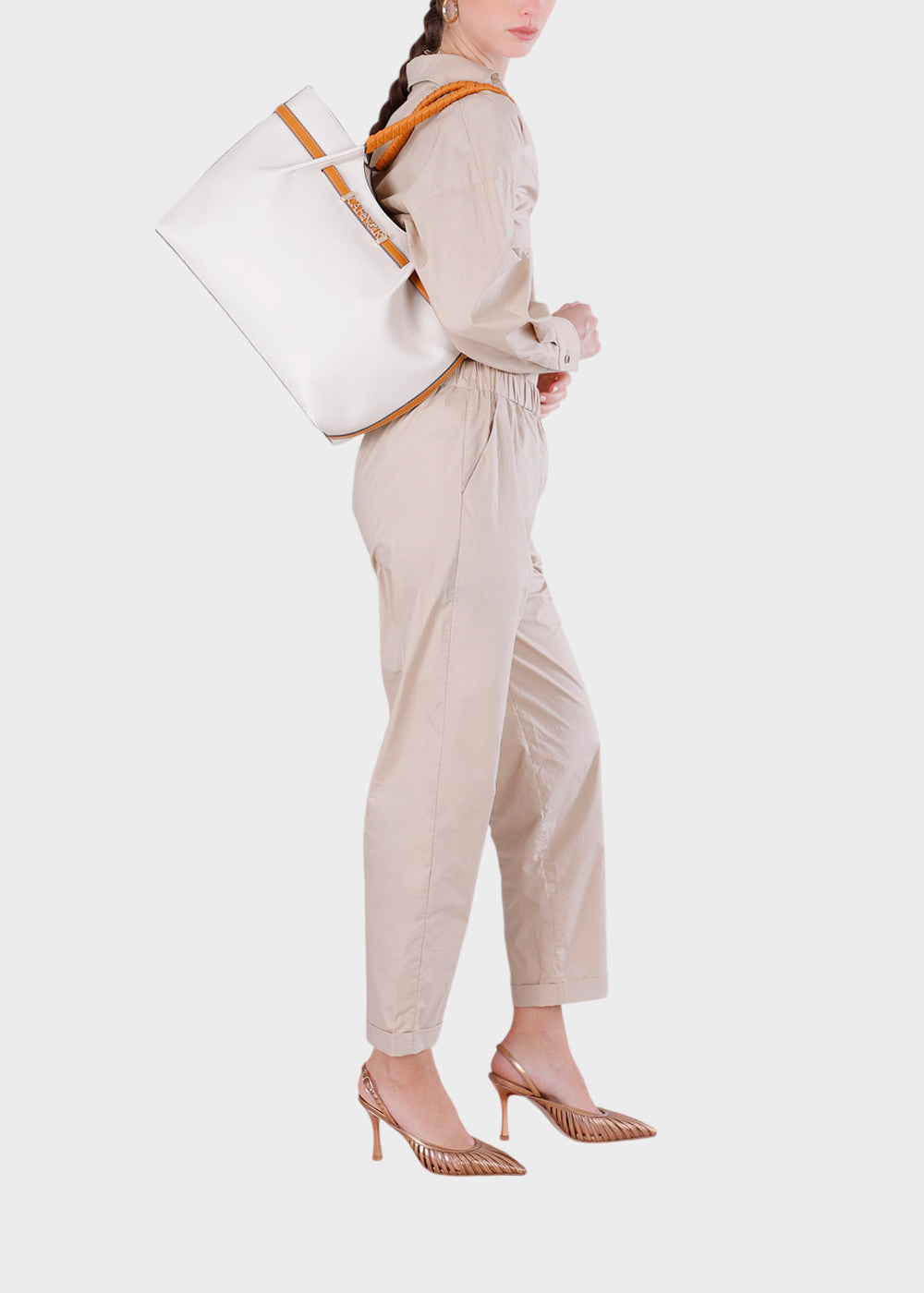 Borsa da spalla con logo frontale