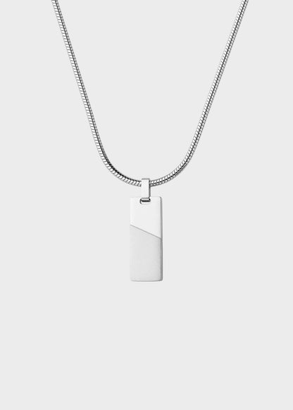 Collana Bound in acciaio con pendente satinato