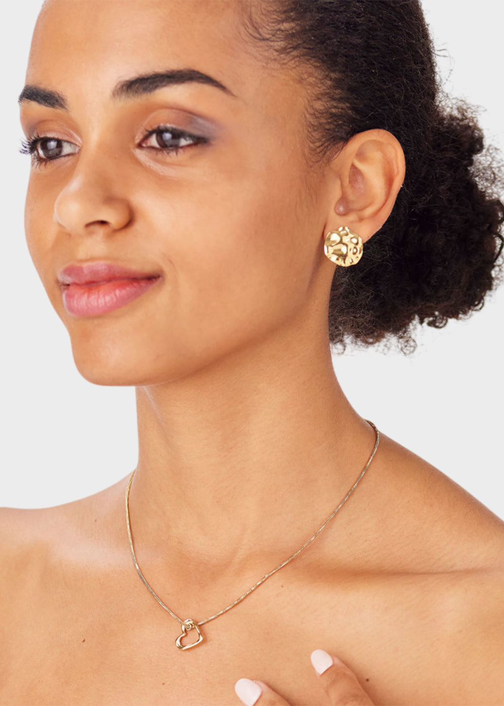 Collana Emotion in acciaio con finitura pvd oro 14K e pendente a forma di cuore