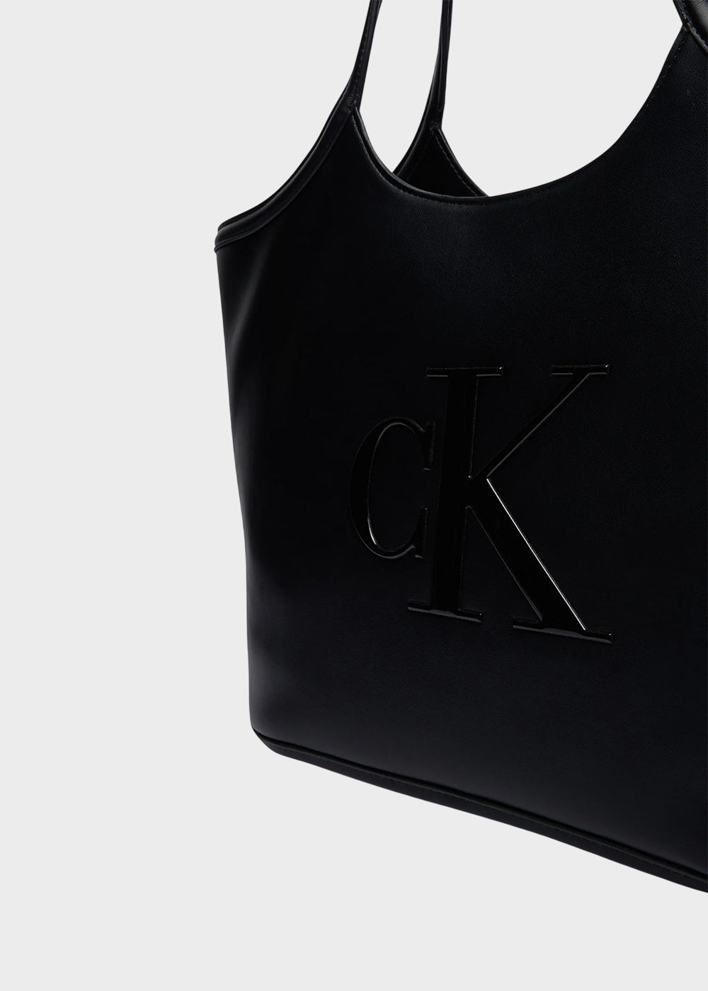 Borsa a spalla CK Shopper con logo frontale-3