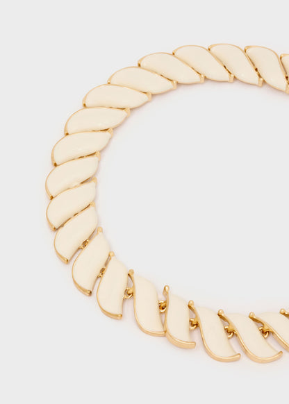 Collana girocollo smaltata bianco crema