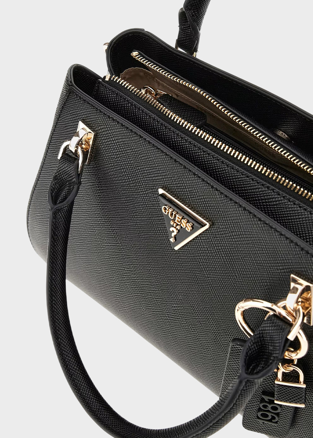 Borsa a mano Noelle II con tracolla e logo all over-6