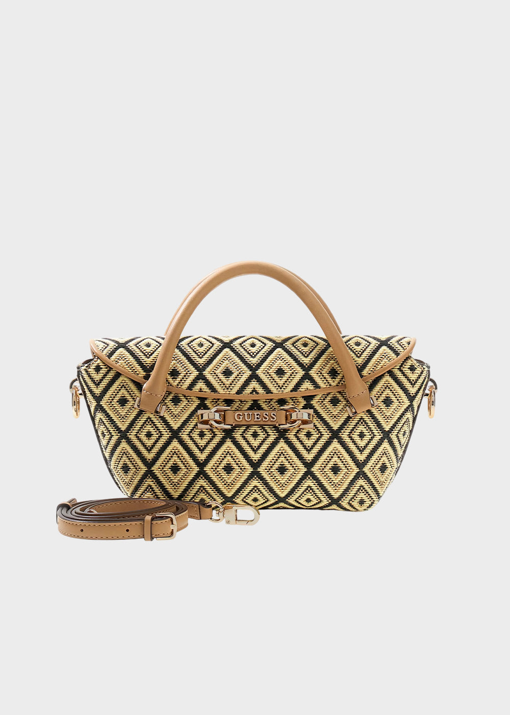 Borsa a mano in tessuto con tracolla Sophia Mini con trama geometrica