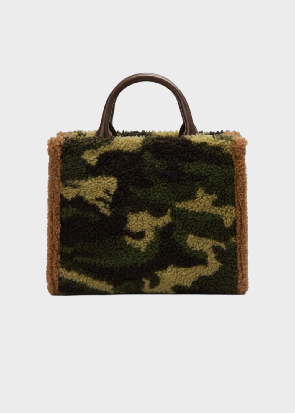 Borsa a mano Mini Marge Camo in effetto lana con tracolla e applicazione orsetto centrale Teddy-3