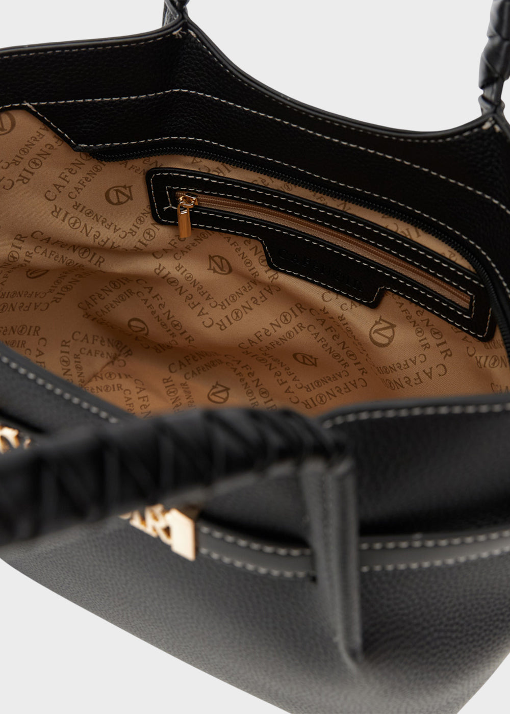 Borsa a mano con tracolla e logo frontale metallico