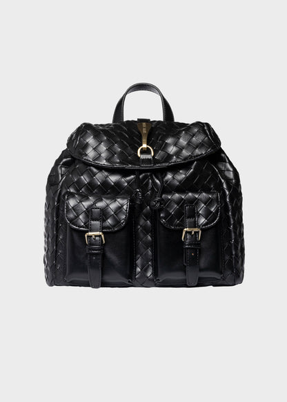 Zaino Colorado S Plait con pattina, tasche frontali e trama ad effetto intreccio