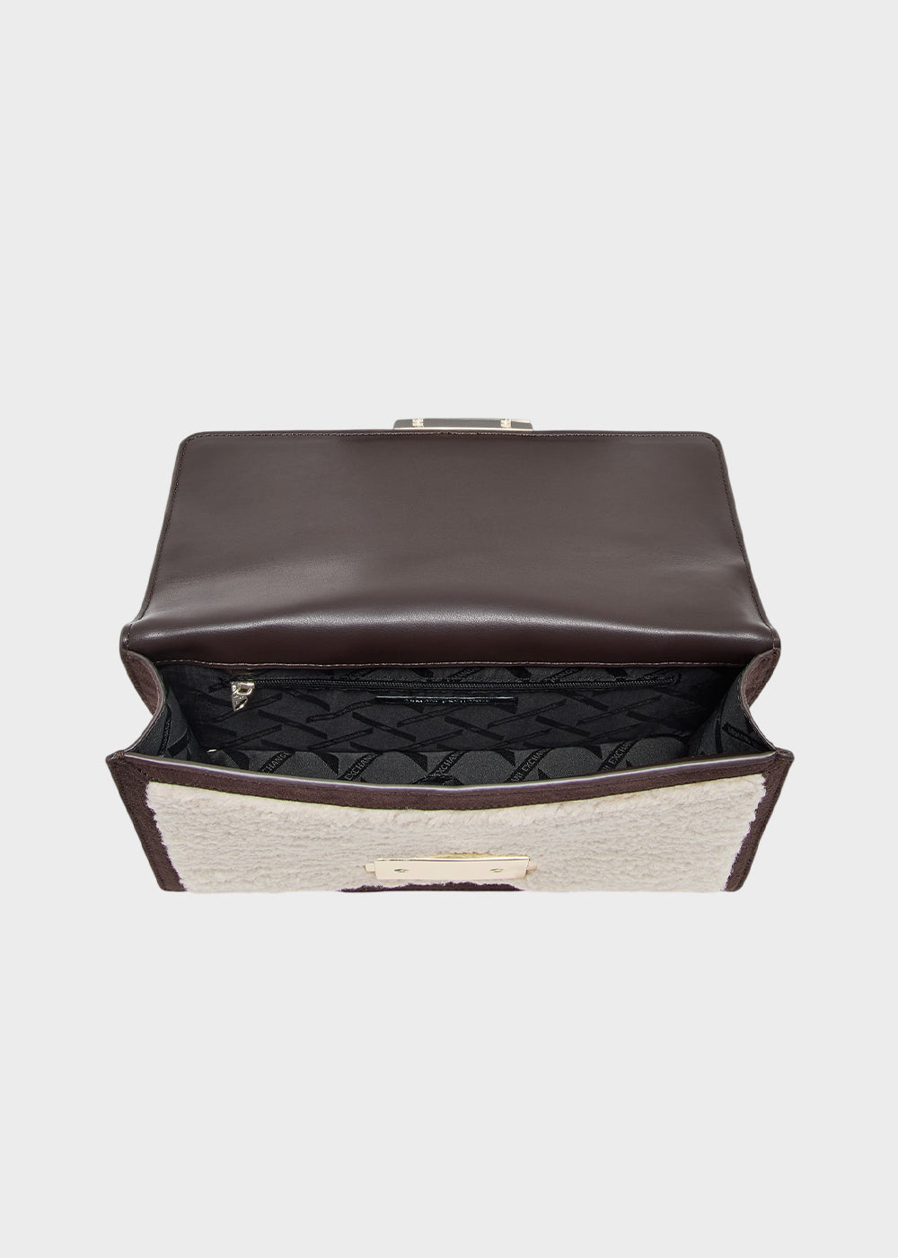 Borsa a tracolla con catena Jodie Shearling M in lana sintetica-5