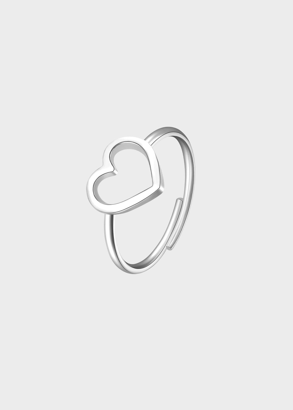 Anello regolabile Click in acciaio con cuore