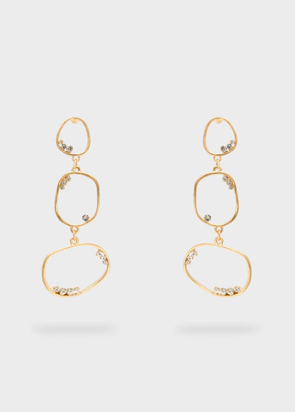 Oval element earrings