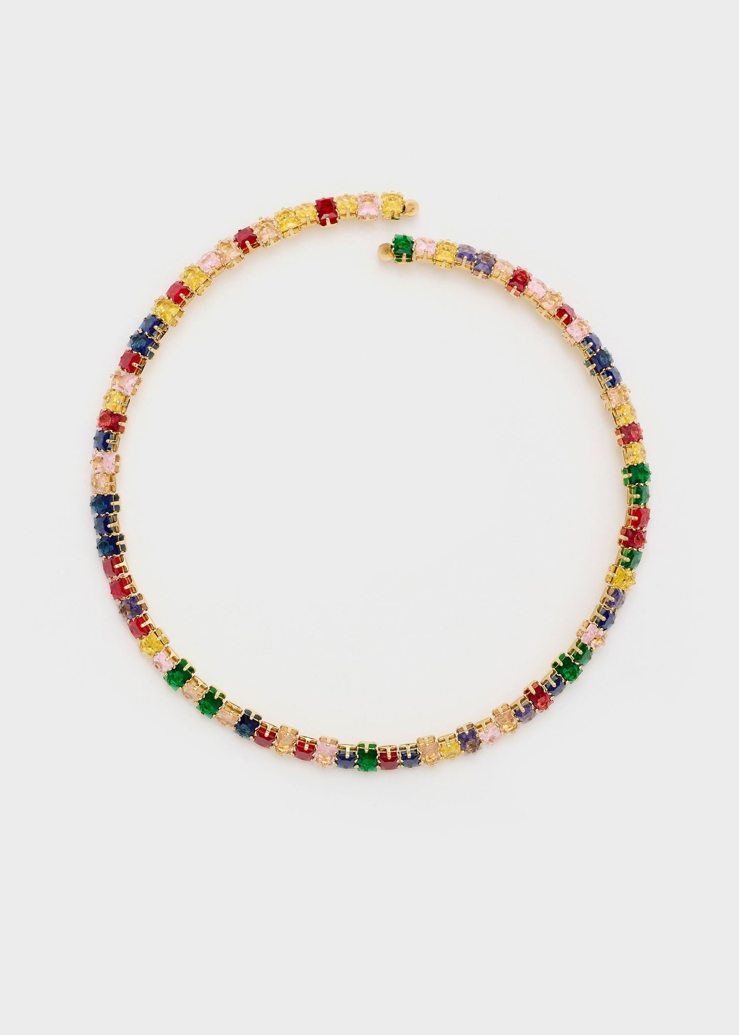 Collana girocollo con pietre colorate