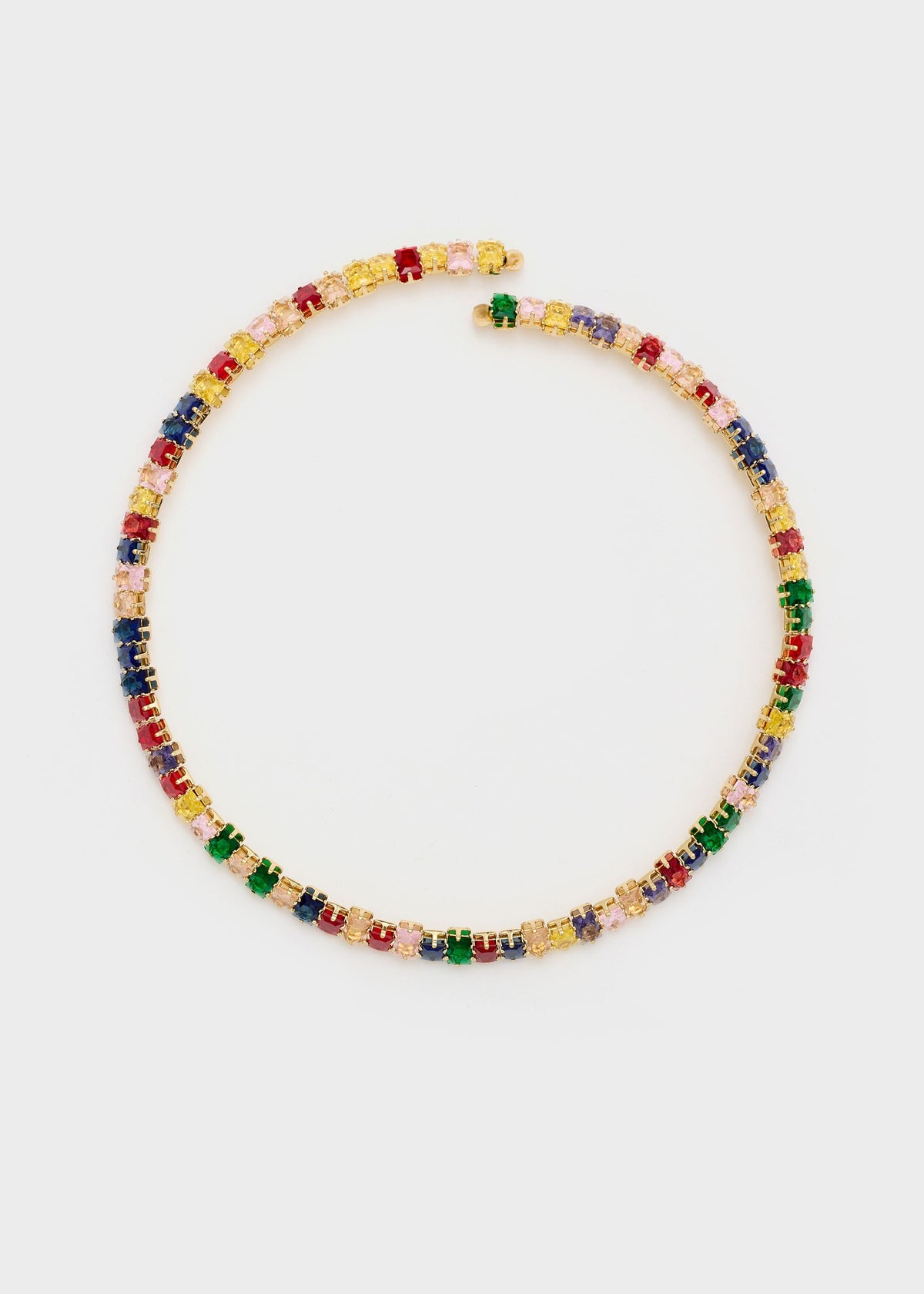 Collana girocollo con pietre colorate