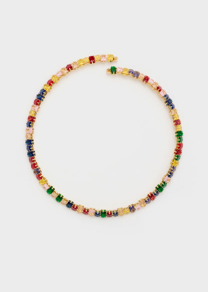 Collana girocollo con pietre colorate