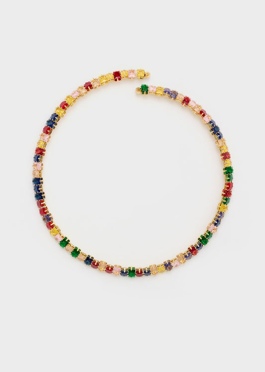 Collana girocollo con pietre colorate