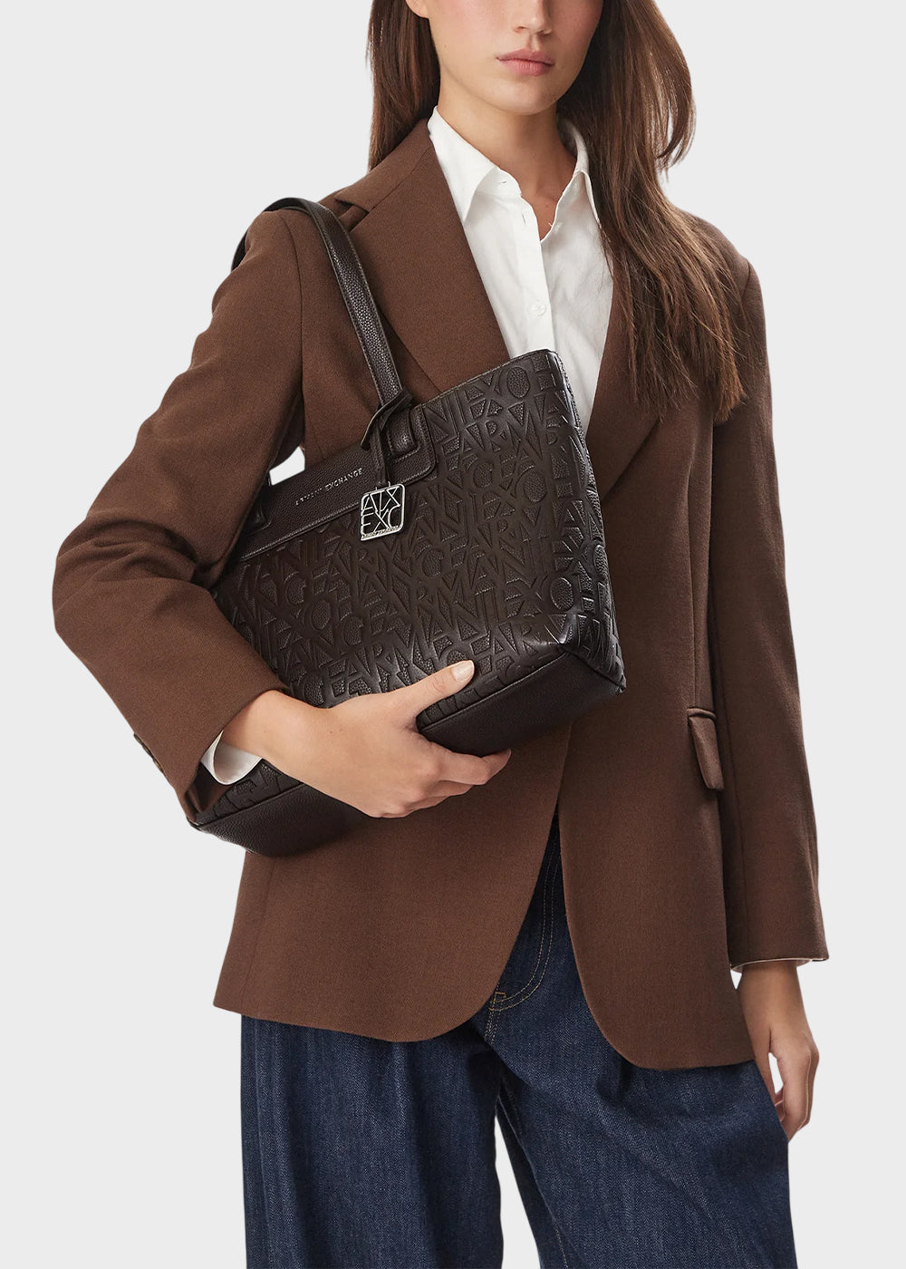 Borsa shopping Liz Pebble M con logo all over-2
