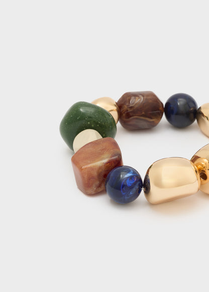 Elastic bracelet with resin nuggets