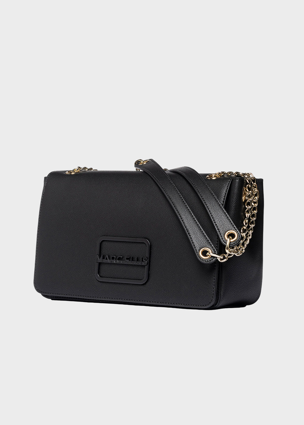 Borsa a tracolla Victoria L GR con pattina e logo metallico