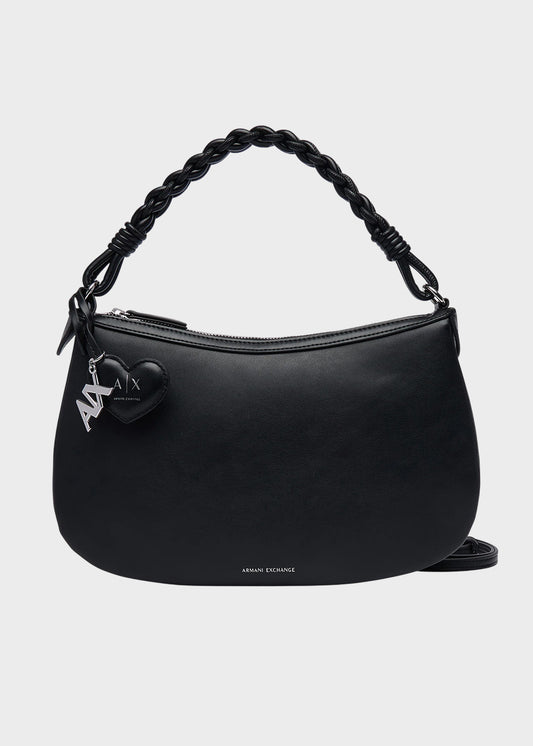 Borsa a spalla Maya M con manico a intreccio e ciondolo Cuore