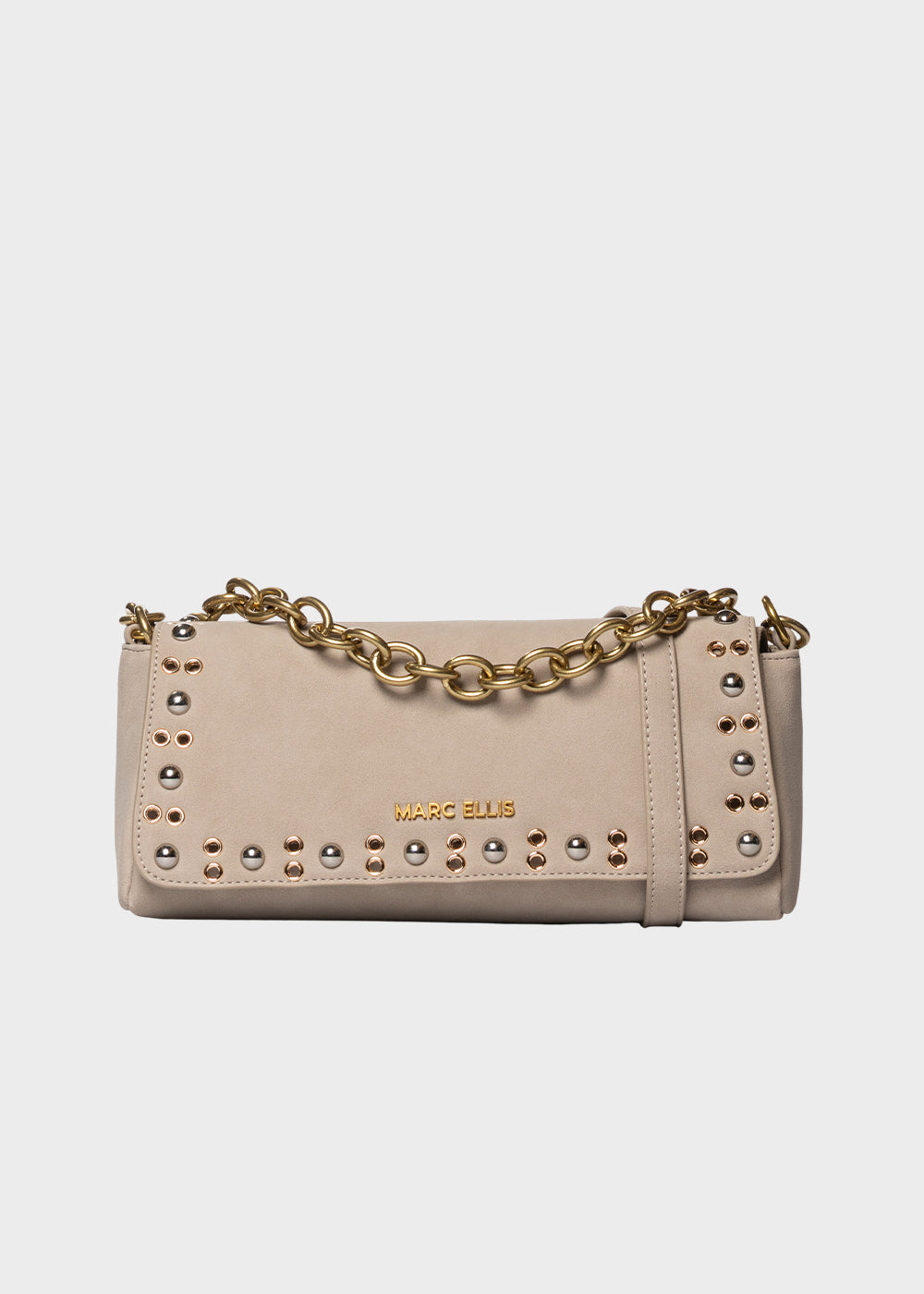Borsa a tracolla Daisi con pattina e borchie frontali