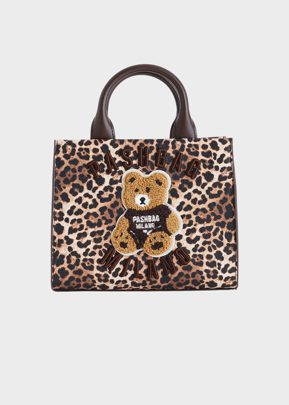 Borsa a mano Mini Marge Leopard con tracolla e applicazione orsetto centrale Teddy