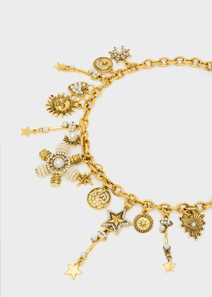 Collana Elis fiore pendente e pietre