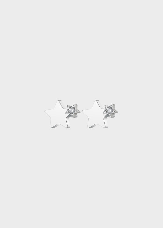 Orecchini Click in acciaio a forma di stella