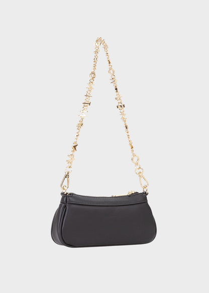 Borsa mini Elly con tracolla e tracolla lettering a spalla