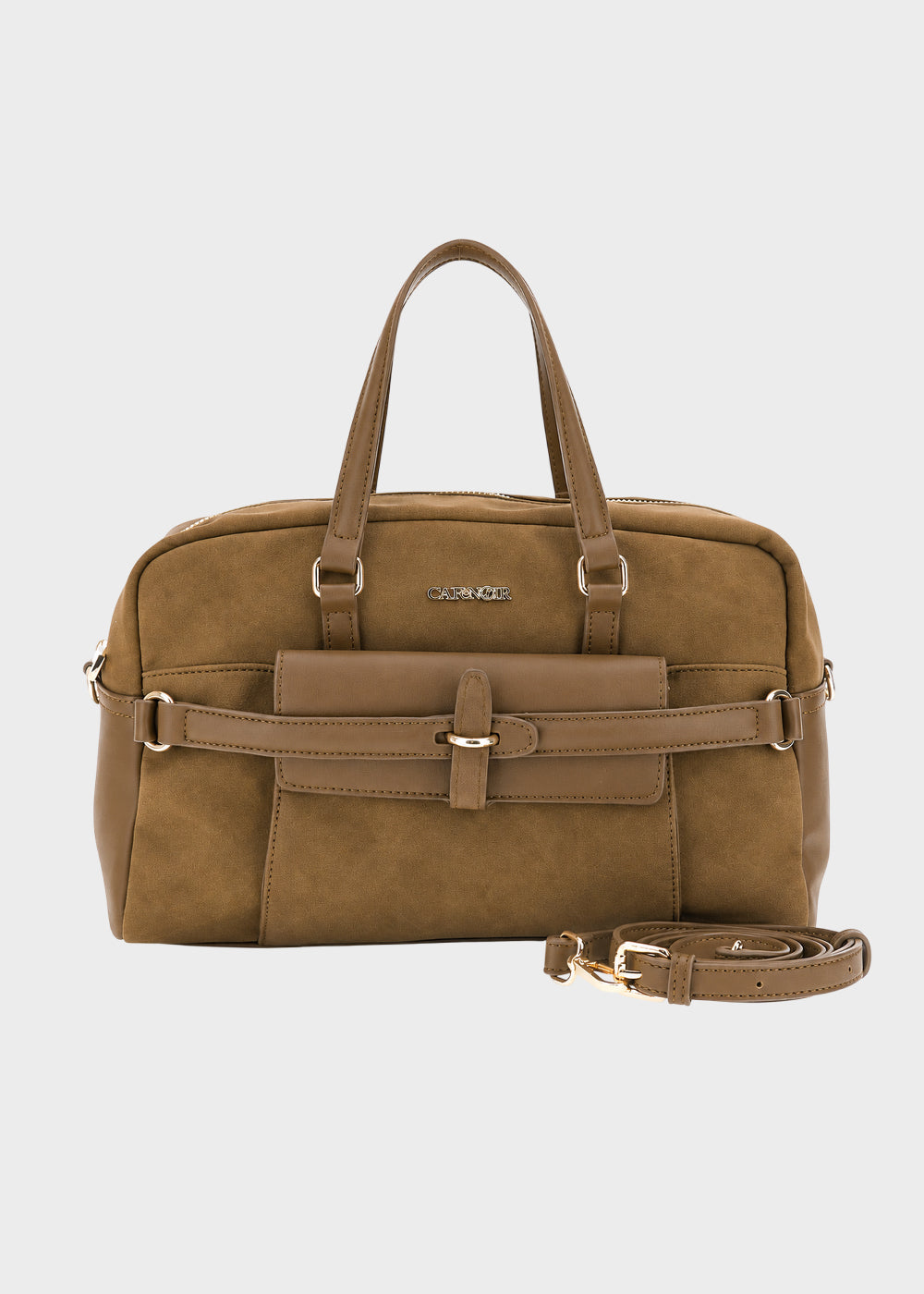 Borsa a mano effetto camoscio con tracolla