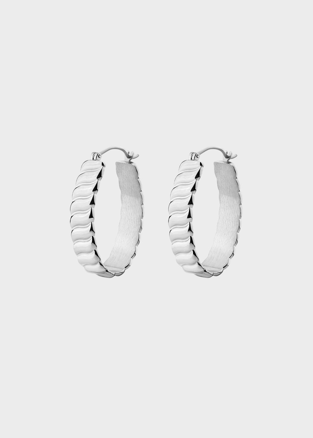 Orecchini ovali Chunky in acciaio