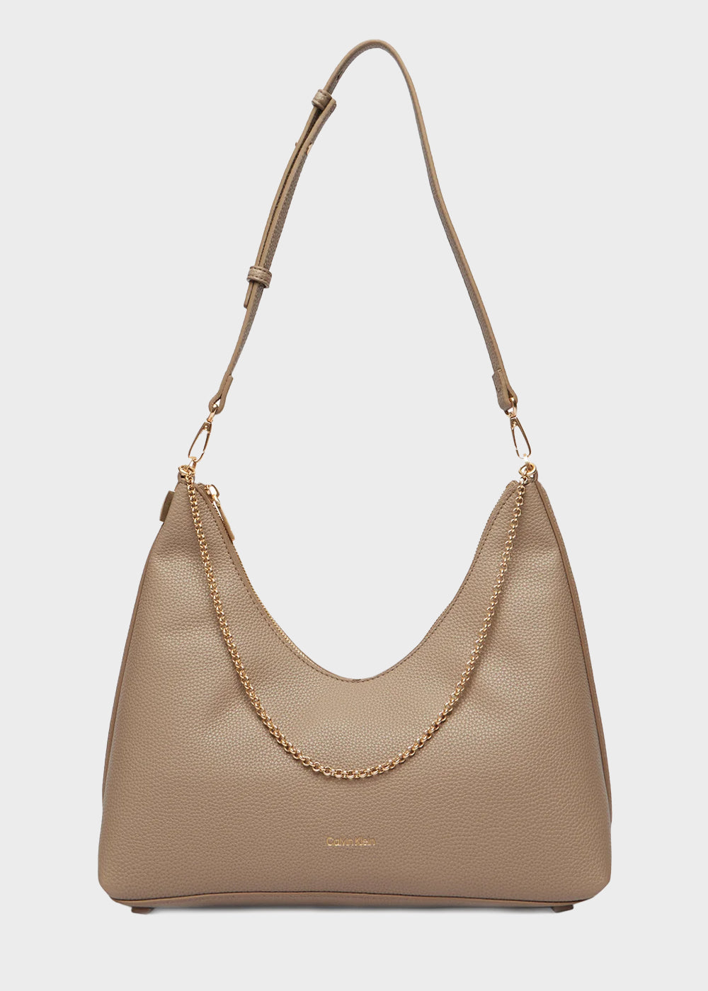 Borsa hobo con catena martellata a ciottoli