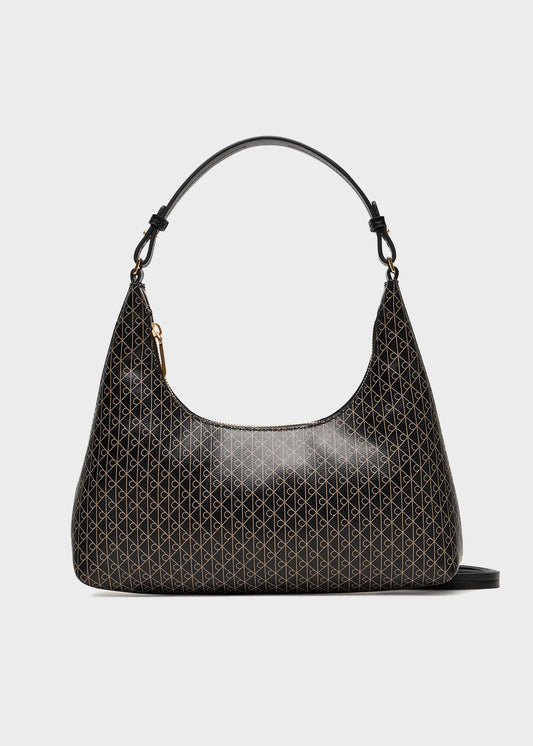 Shoulder bag with all-over monogram logo