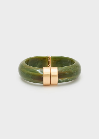 Bracciale Michi dettaglio oro in resina verde