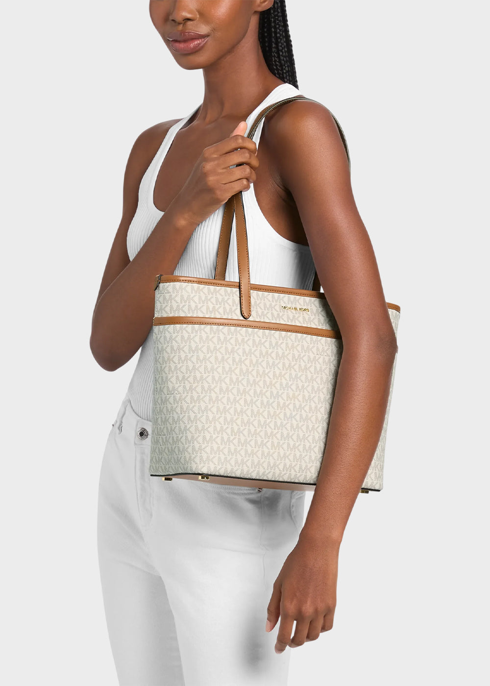 Borsa da spalla Marlowe con logo all over