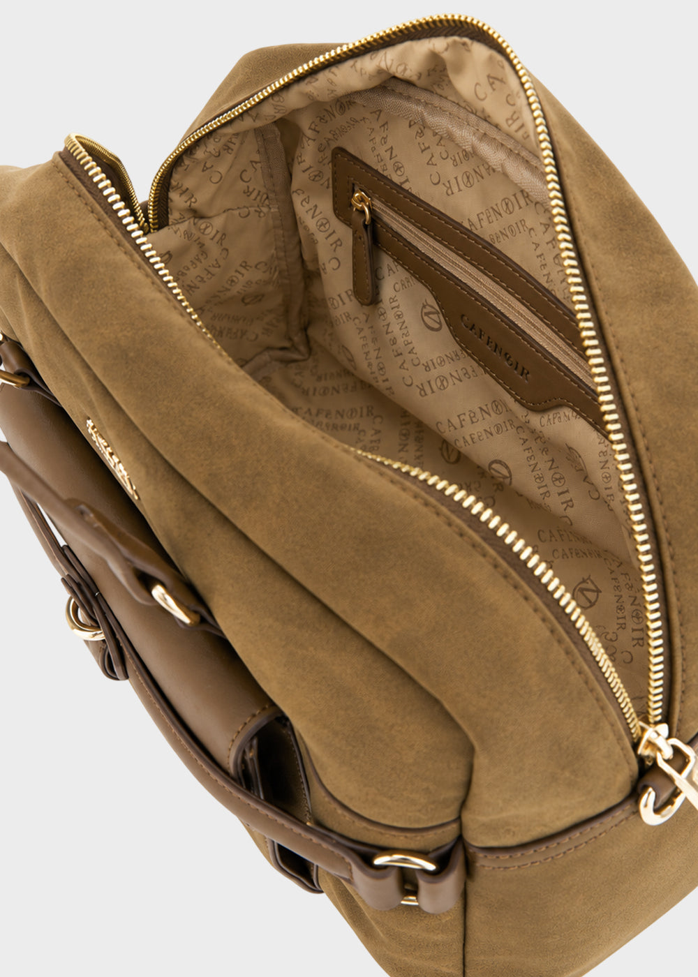 Borsa a mano effetto camoscio con tracolla-4