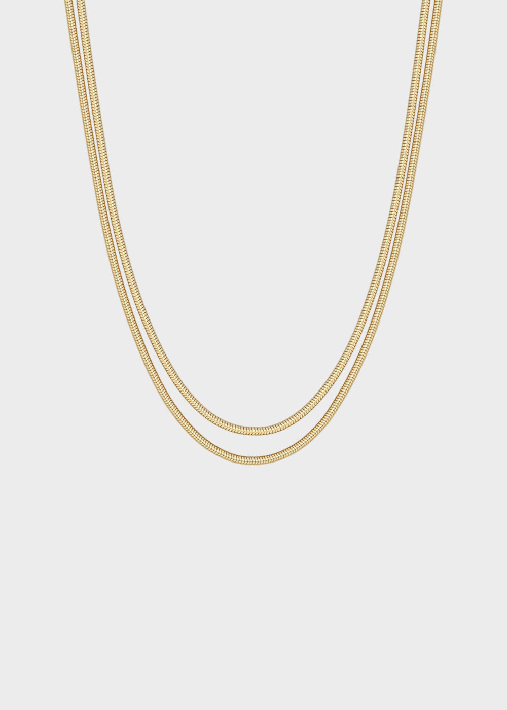 Collana doppiofilo Chunky catena snake in acciaio con finitura pvd oro 14K