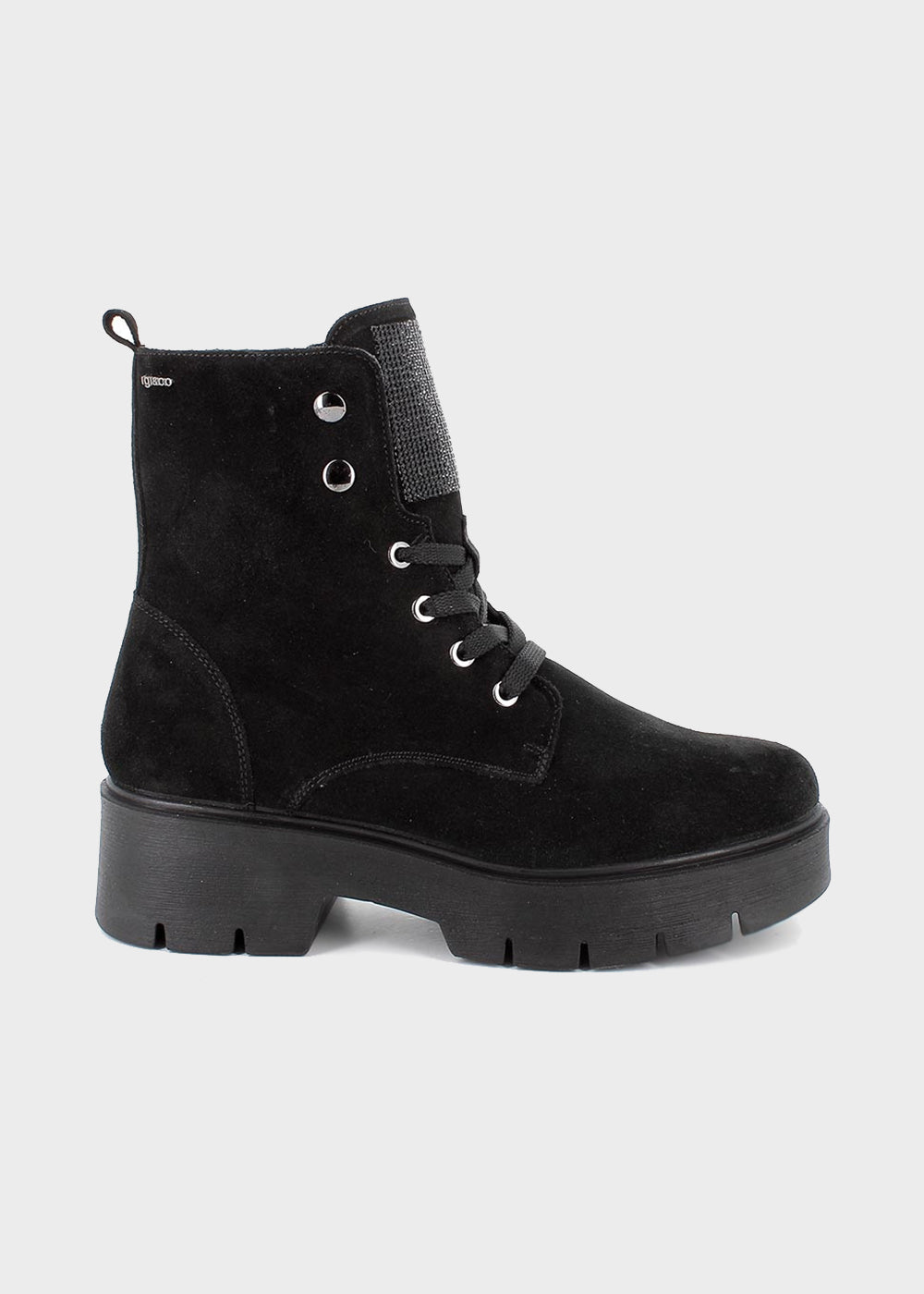 Anfibi in pelle scamosciata con zip interna