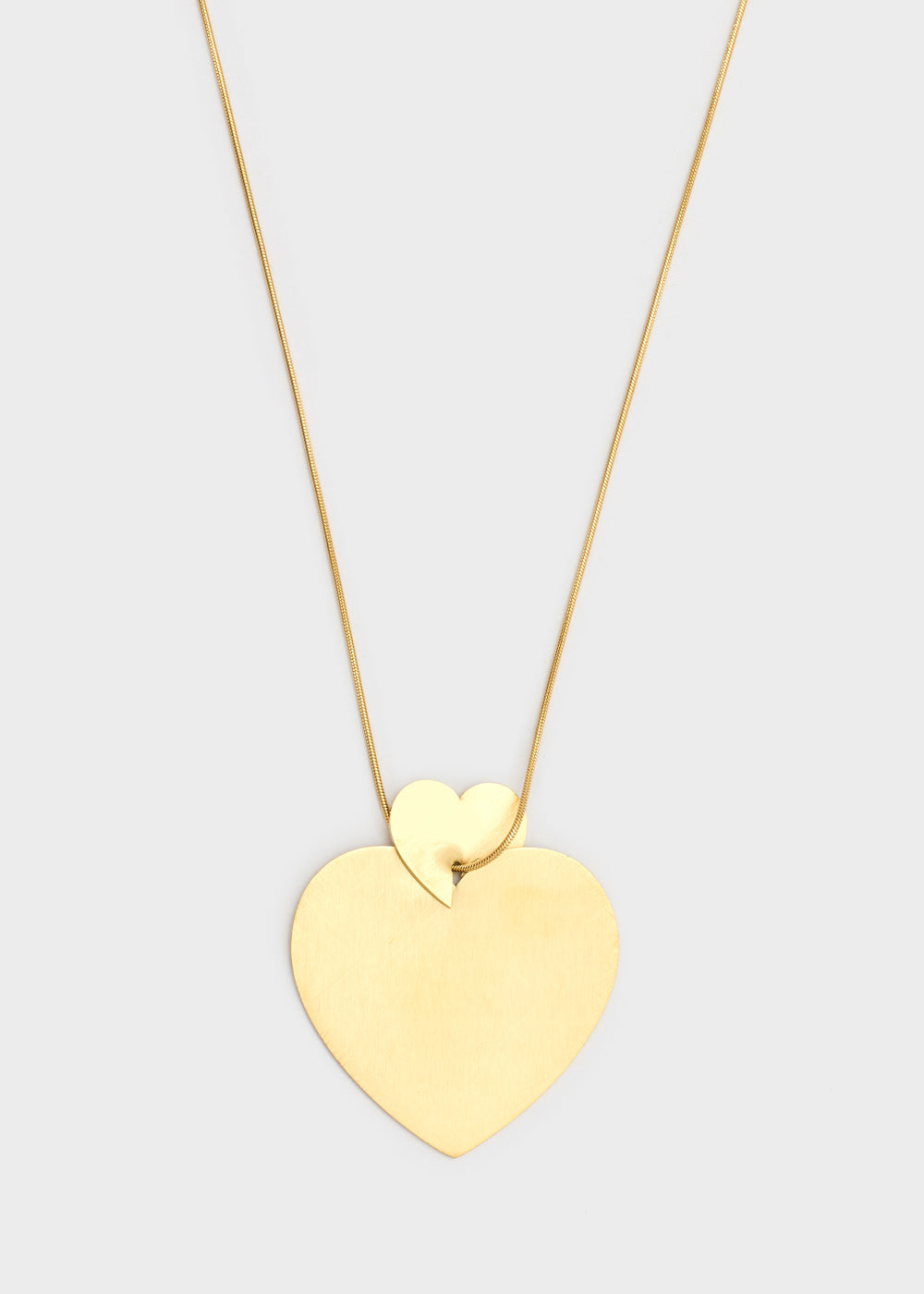 Collana con pendente doppio cuore in acciaio inossidabile