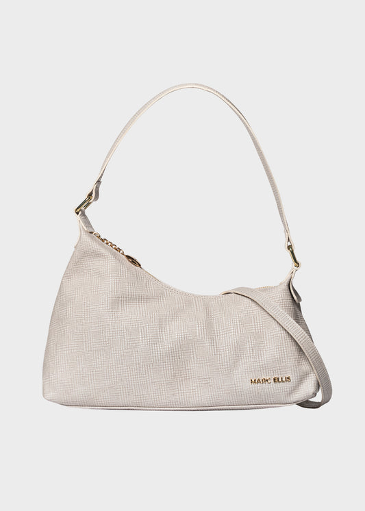 Borsa a spalla Wynn M con tracolla, in pelle ruvida